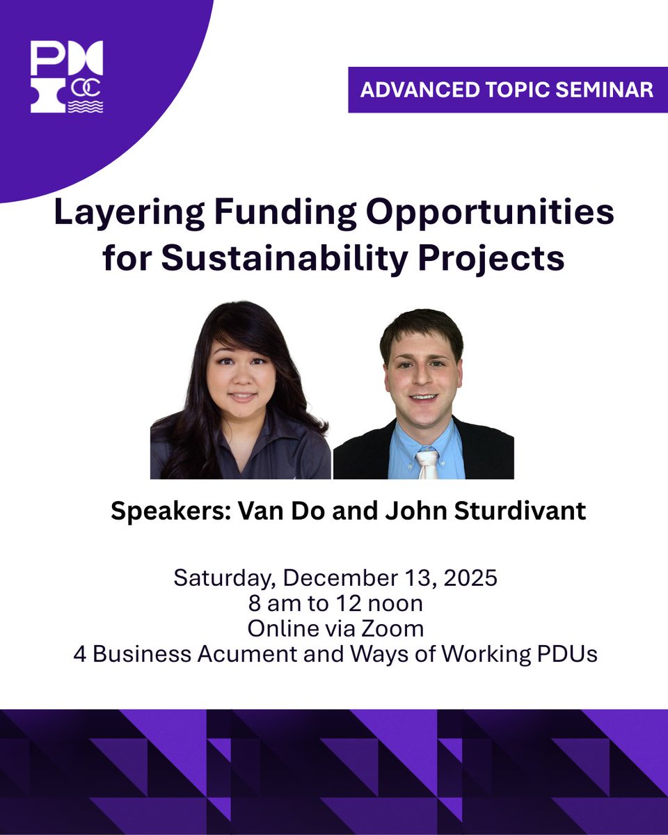 PMIOC's tweet image. Navigating complex regulations is the PMs top skill for sustainability projects! Earn 4.0 PDUs by mastering compliance, risk, &amp;amp; stakeholder alignment in the PMI-OC December ATS!

Register: zurl.co/oJZgv

#WaysOfWorking #PMP #ProfessionalDevelopment #PMI
