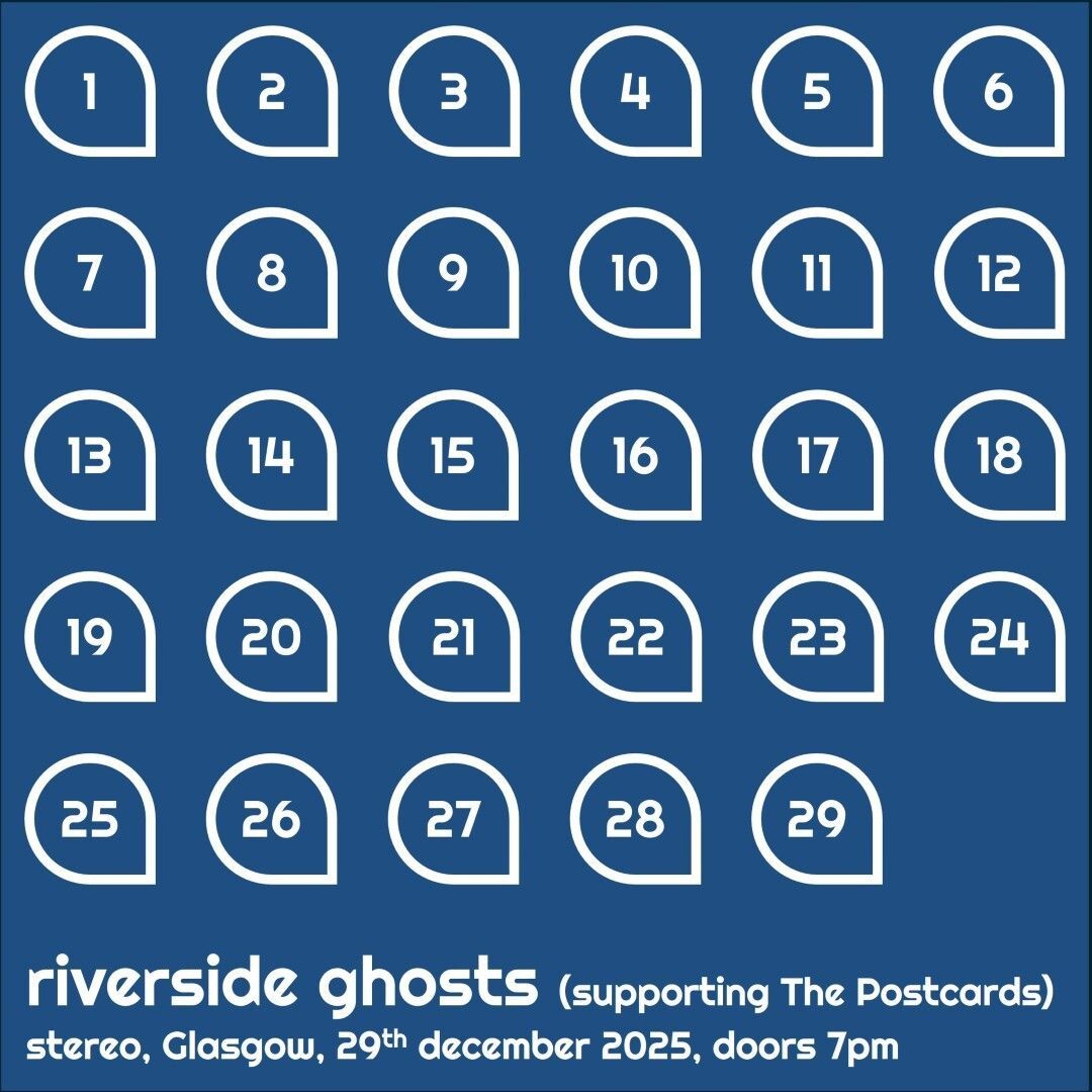 RiversideGhosts's tweet photo. THE COUNTDOWN BEGINS - our gig at Stereo, supporting The Postcards is just 29 days away! Make sure to get your tickets early from https://t.co/7n8eBalZfh https://t.co/7gRsLZlKQ2
