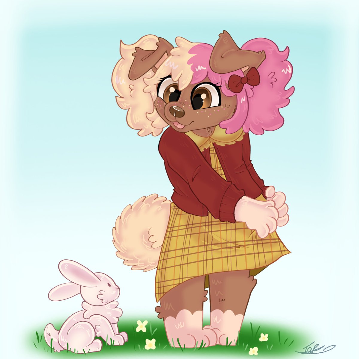 My finished half of an art trade with <a href="/floofyfayeth/">🍪SugarCookie🍪</a> X3 🩷