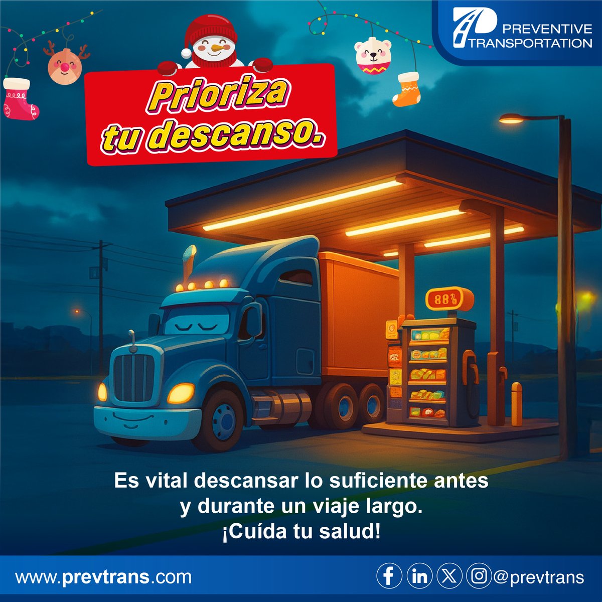 PrevTrans's tweet photo. Mantente descansado- Si el trayecto es largo, planea descansos previos para llegar alerta a la zona de peregrinaciones. 😉👍🚛🛡 #NosVemosDeRegreso #SeguridadVial #ConductorResponsable #ConduceSeguro https://t.co/Qv6wfYyFlA
