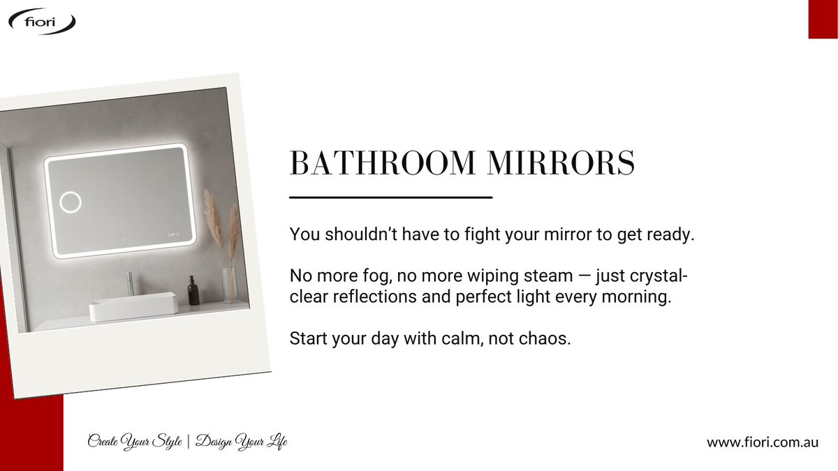 Fiori_aus's tweet image. Still wiping fog and guessing under poor light?
You’re not just losing time — you’re losing confidence.
One mirror solves it all.
Explore our LED mirror collection: bit.ly/454OOHz
#HomeUpgrade #DesignSmart