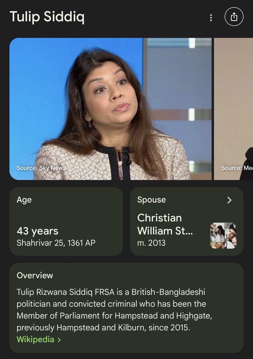 cold957's tweet image. Even Wikipedia says that Tulip Siddiq is a convicted criminal.
But, because the same Starmer and @UKLabour who would be screaming for resignations if this were a Tory won’t sack this criminal because nobody does hypocrisy like the left does hypocrisy.