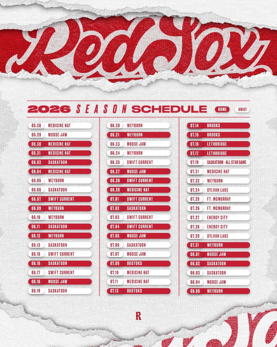 Regina Red Sox are locked in and ready to defend the title 🔥⚾️
New season. New schedule. Same winning energy.
Let’s run it back, Regina!

#RedSoxBaseball