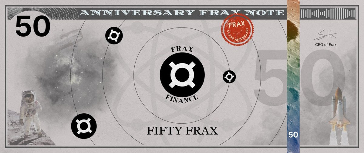 4/ Frax will also be launching a 5-year anniversary collection of NFTs as well. Stay tuned for more information.