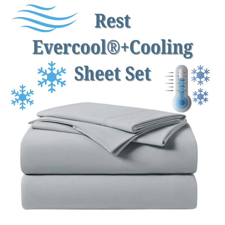 WIN Rest Cooling Sheet Set For Hot Sleepers! Enter here:  shopwithmemama.com/rest-cool-bedd… <a href="/shopwithmemama/">shopwithmemama</a> #hotsleepers #menopause #hotflashes #nightsweats #sleepbetter #coolingsheets #winit #contest #giveaway #restcoolingsheets