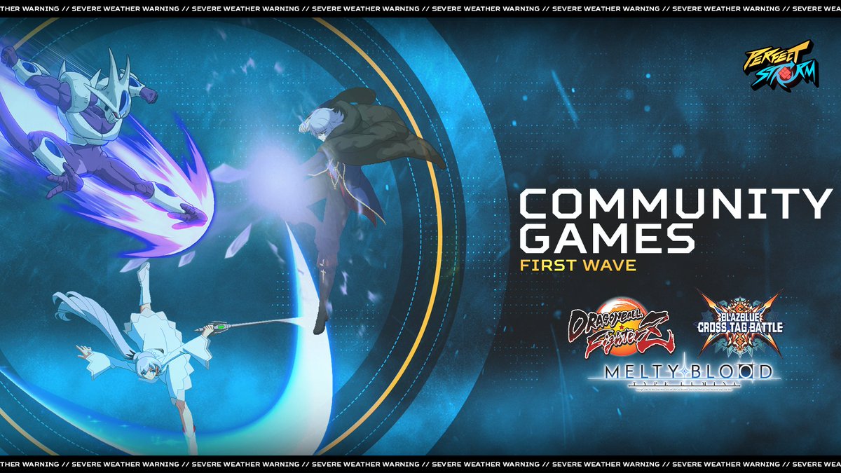 A tremendous triple threat, we have our first wave of Community Games!!
 
Dragon Ball FighterZ  by <a href="/yhuss72/">yhuss</a> 

BlazBlue Cross Tag Battle by <a href="/DanteRebellionX/">EDLN | DanteRebellionX @ Noodle Fest</a> 

Melty Blood Type Lumina by <a href="/1mom69/">SINGLEMOM69</a> &amp; <a href="/Barely_Dutch/">Dutch</a> 

Early Bird ends this Sunday, register today! (link in replies 🧵⬇️)