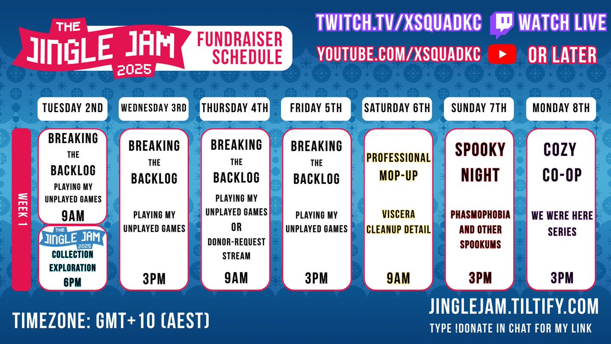 Xsquad_Kc's tweet photo. Starting today, I will be streaming to raise money for the Jingle Jam 2025 charity event! 

All donations of £35 or more get 15 awesome games (plus some extra stuff) as a reward. 

Check out my campaign page here:
https://t.co/JovSutaGlM
@jinglejam https://t.co/IVBz9MCRWW