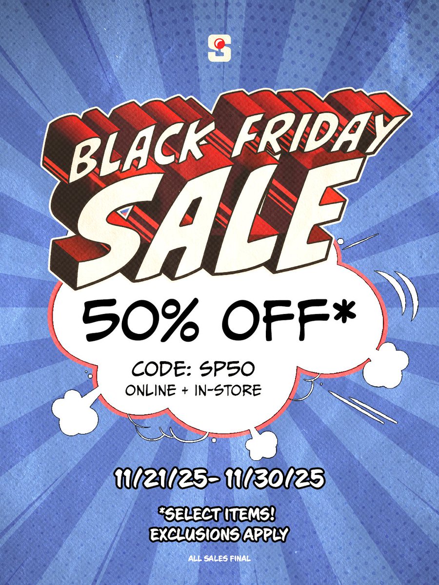 🚨 BLACK FRIDAY EXTENDED 🚨
Today is the LAST DAY to grab 30%, 40%, and 50% OFF our selected products. Don’t wait, sizes are flying.

30% OFF, code SP30 👉 ow.ly/jZgT50XAfL5
40% OFF, code SP40 👉 ow.ly/r0La50XAfL3
50% OFF, code SP50 👉 ow.ly/BuAc50XAfL4