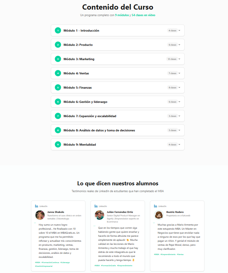 Nuevo lead magnet para patrocinar newsletters y conseguir alumnos en el MBA, a ver qué tal funciona :)