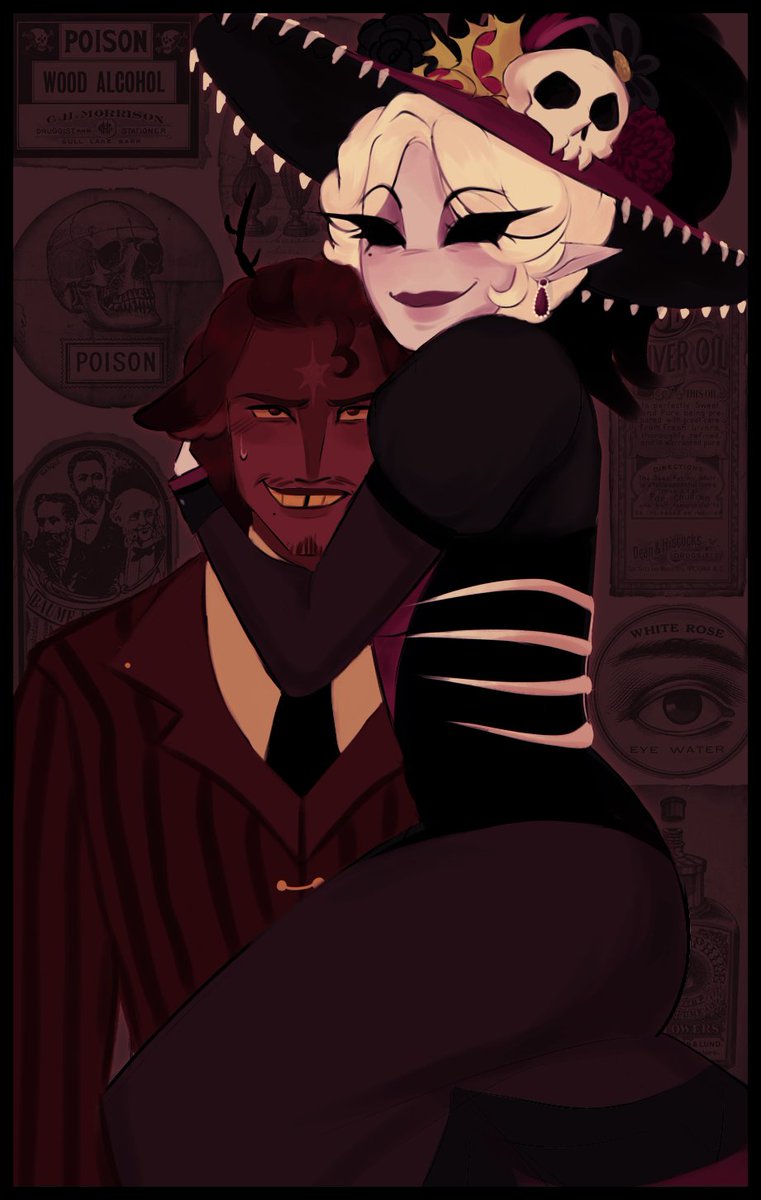 Unironixx's tweet photo. RadioRose  my  beloved 🖤 #alastor #rosie #hazbinhotel #alastorxrosie #radiorose #hazbinhotelart https://t.co/xMta321TLW