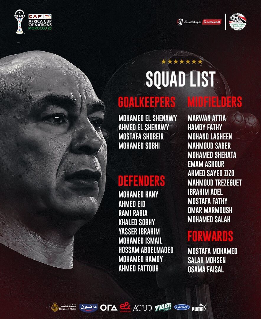 🇪🇬 Egypt's squad for AFCON 2025.