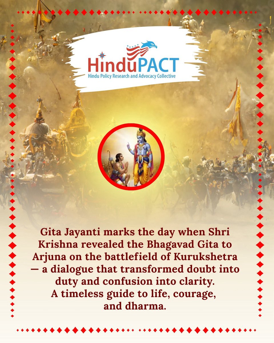 #GitaJayanti2025 - The #BhagwadGita is the foundation and inspiration for our advocacy work 🙏🏽