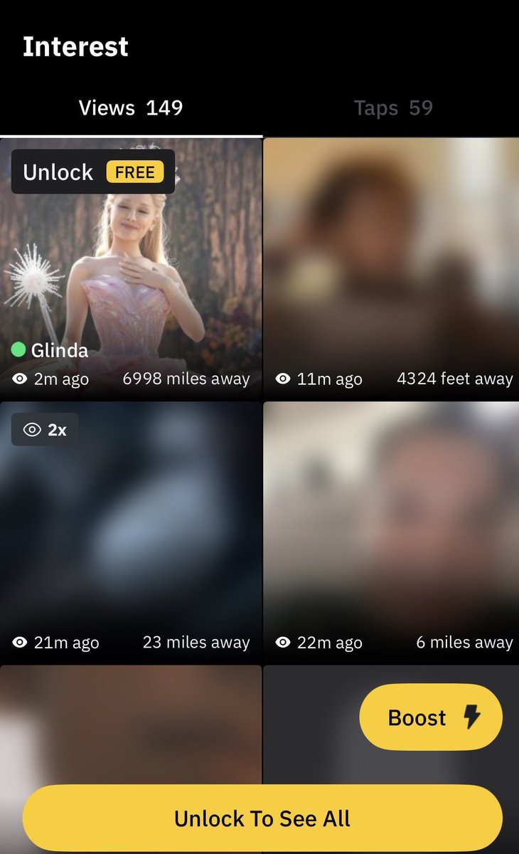 The gays doing too much on these damn apps cause why the fuck is Glinda viewing my grindr page smh