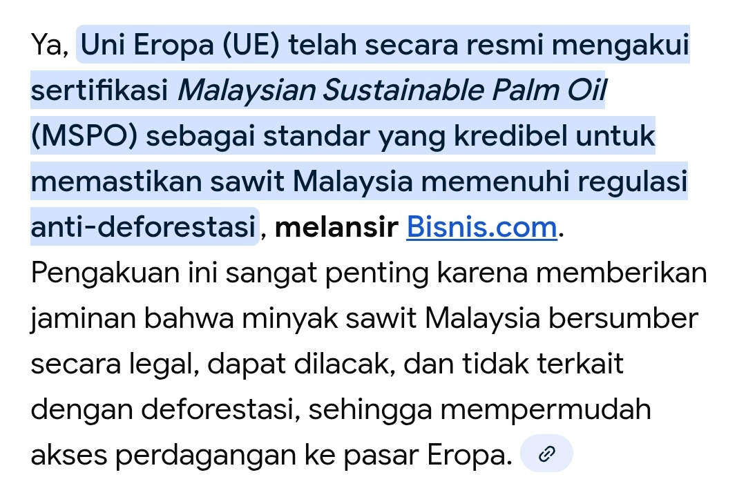 <a href="/susipudjiastuti/">Susi Pudjiastuti</a> Dan saya pun yg bodoh jadi paham bagaimana uni Eropa bisa menolak sawit Indonesia, karena kerusakan ekologi,menyebabkan deforestasi, beda dengan Malaysia. 
Ironisnya mayoritas sawit Malaysia itu ditanam di pulau Sumatera, di panen, dikirim ke Malaysia, di eksport ke uni Eropa.