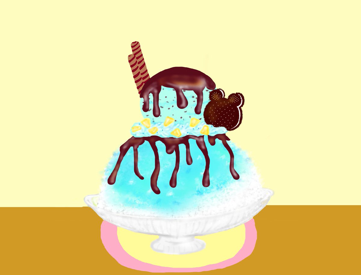 たべてもいいよーーーー！！！！　　　　　　#チョコミントかき氷　　　　　　　#王国
