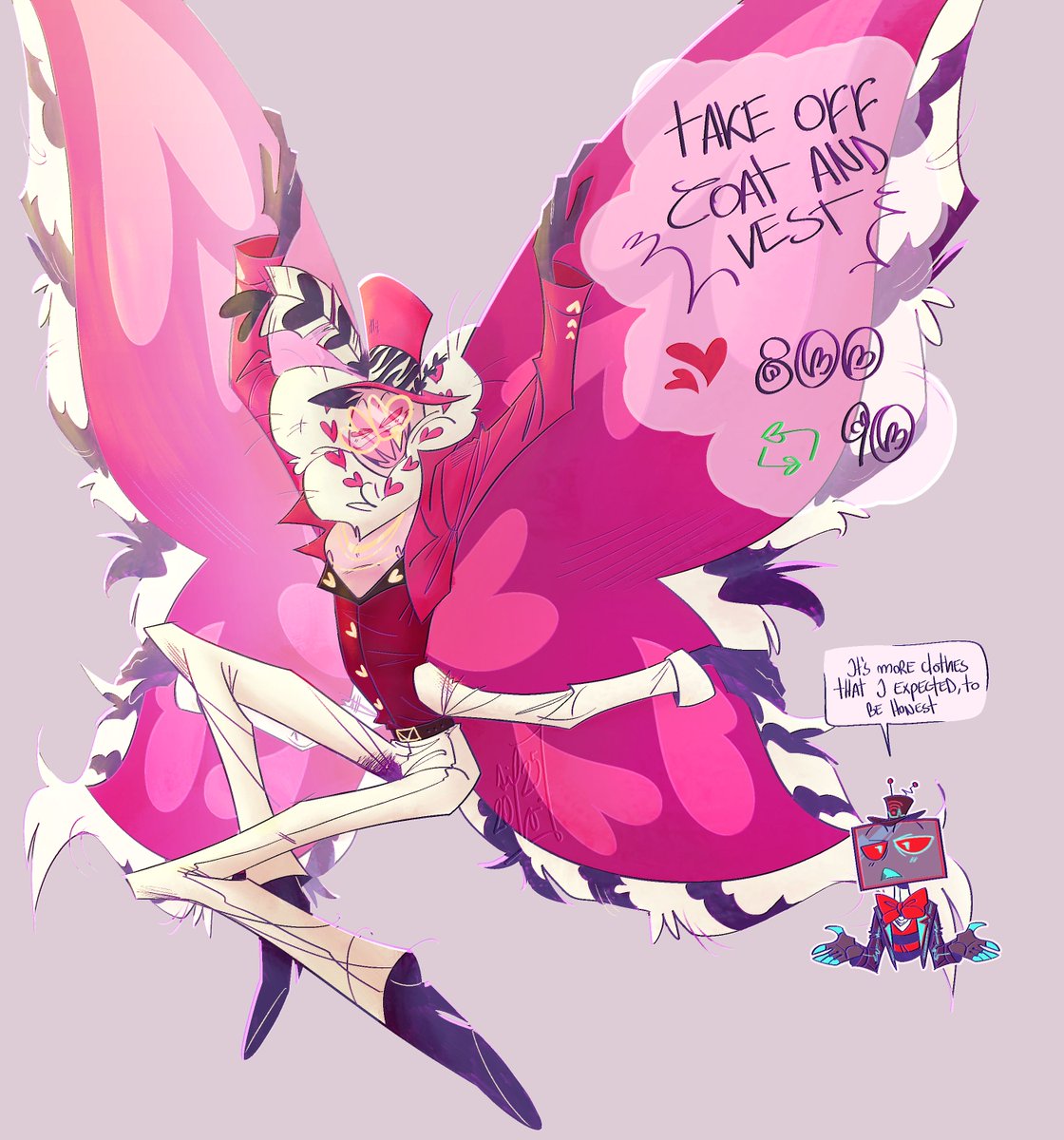 Palta79855895's tweet image. Now we&apos;re really getting started 😈🦋
#HazbinHotel #hazbinhotelseason2 #HazbinHotelFanart #HazbinHotelVox #HazbinHotelValentino #voxval #ValVox #StaticMoth