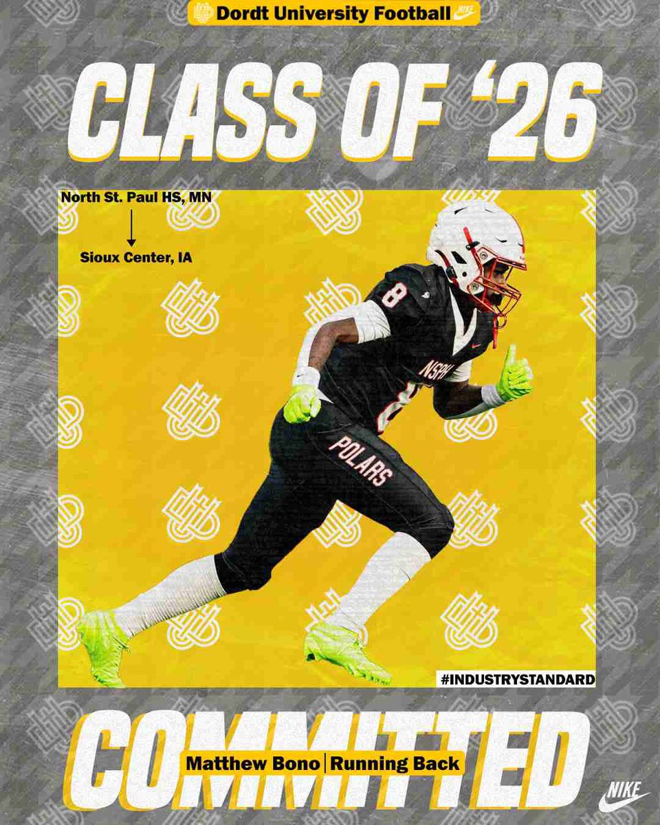 Matt_bono08's tweet photo. Proud to announce I am fully committed to @dordtuniversity !! Thank you @DordtFB 

@NorthActivities 
@MNElite7v7 
@PolarFootball https://t.co/VauoJ0eJx2