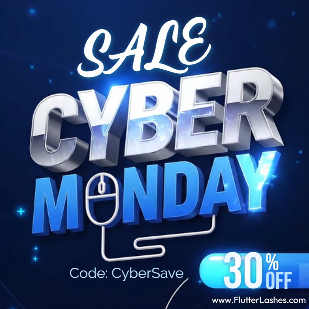 FlutterLashes1's tweet image. Longer lashes, shorter receipts. Happy Cyber Monday! 🛍️ FlutterLashes.com