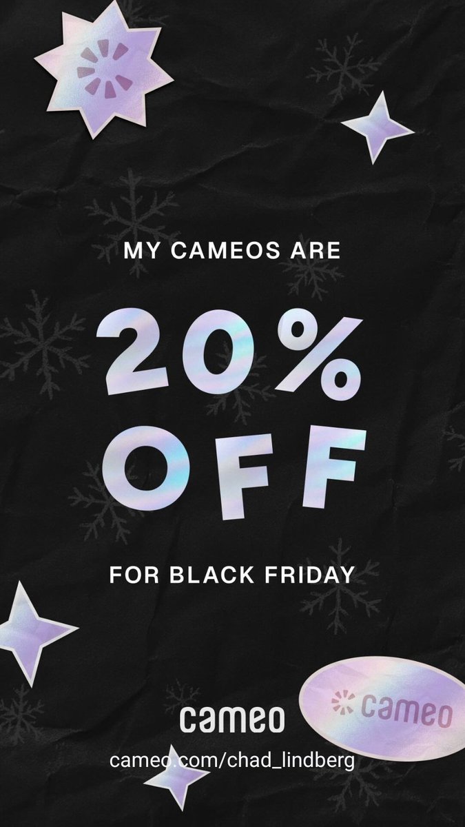 Listen, it's the Holidays. Ho Ho Ho! 🎄🤳🎅
v.cameo.com/e/sxwd1t1YKYb