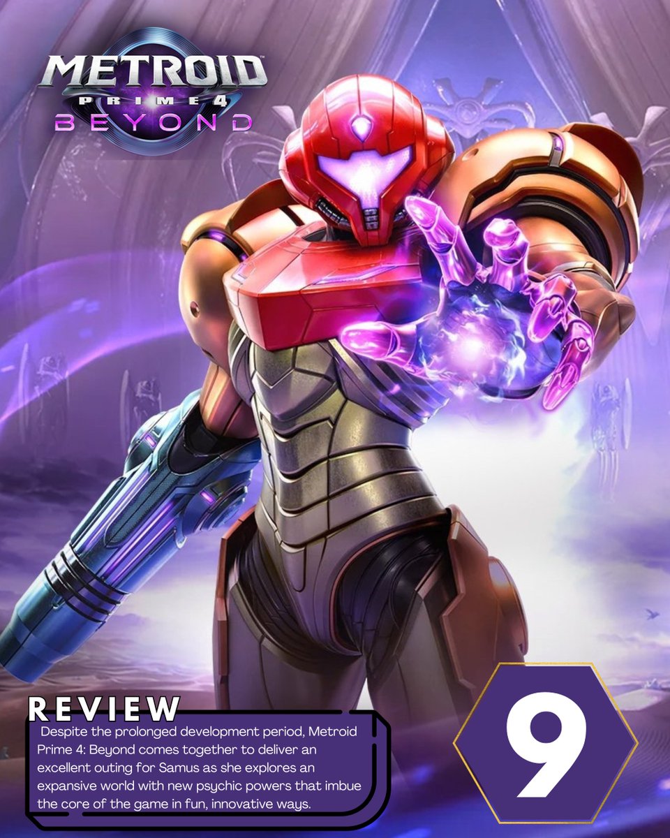 Metroid Prime 4: Beyond might not be a total reinvention, but it's refined and faster. Despite the prolonged development period, the campaign comes together to deliver an excellent outing for Samus.

Review: consolecreatures.com/metroid-prime-…