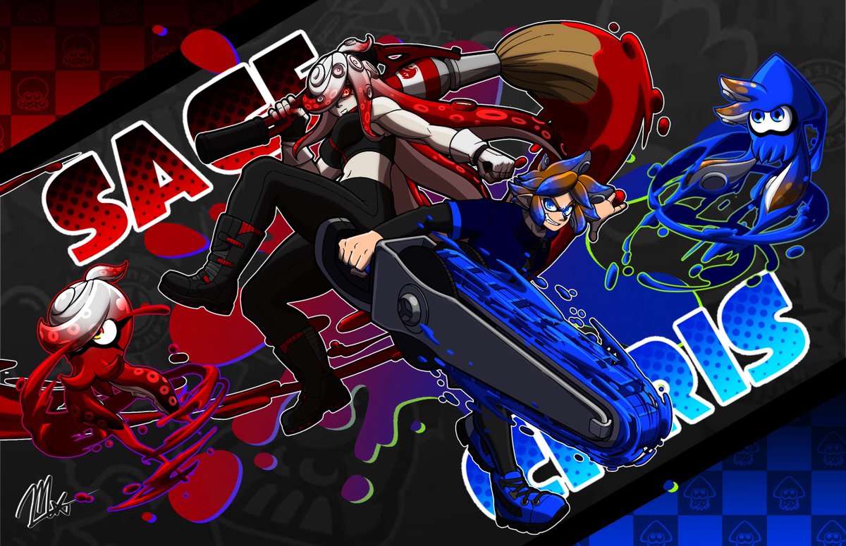 Inkling Chris and Octoling Sage

Comm for <a href="/Speeds58510215/">Speeds</a> 
#SageRobotnik