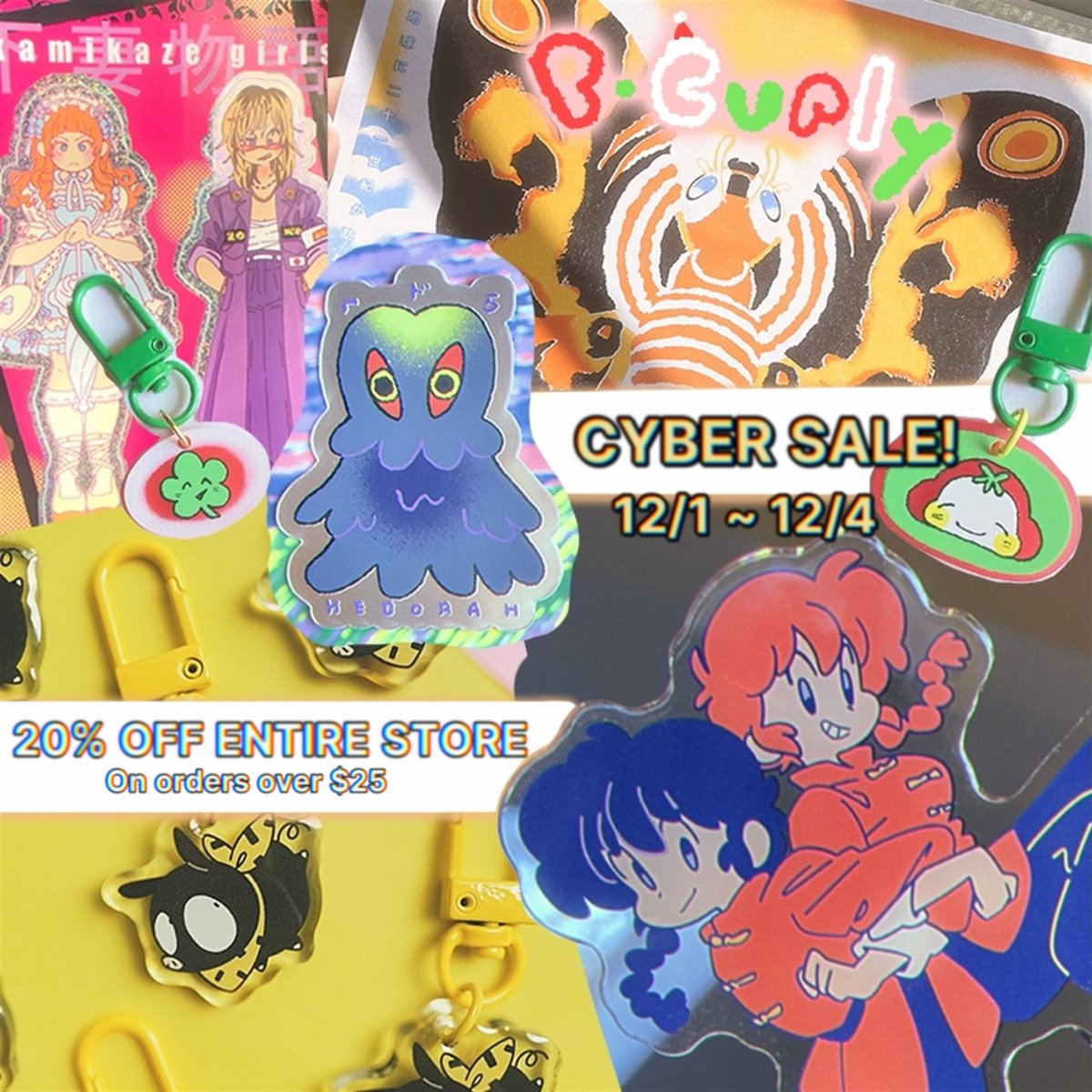 Cyber Sale Time! 🛒💖💙
Get 20% off orders over $25 until Dec 4th!⭐️
Discount automatically applies at checkout!
I don't have sales often so grab this deal while you can!
Shop 🔗In BIO!
Thank you for all the support and giving me a wonderful year!