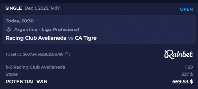 Hoy es la racingueada muchachos última vez que aviso no había avisado nunca no