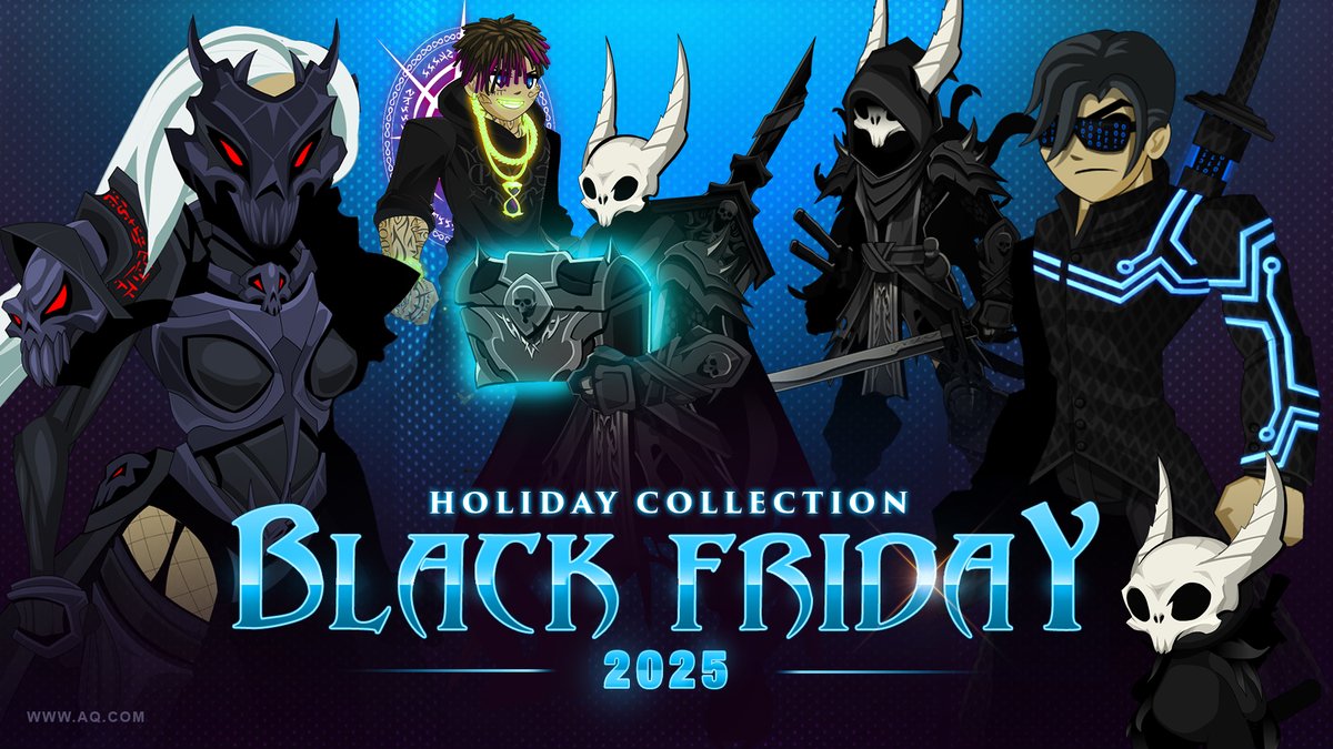 Alina_AE's tweet image. 🤖 Our final block of Black Friday and Cyber Monday limited time items is here! Log in now and talk to Quibble in Battleon to find all his holiday gear. The Black &amp;amp; Wight collection leaves December 12th. AQ.com