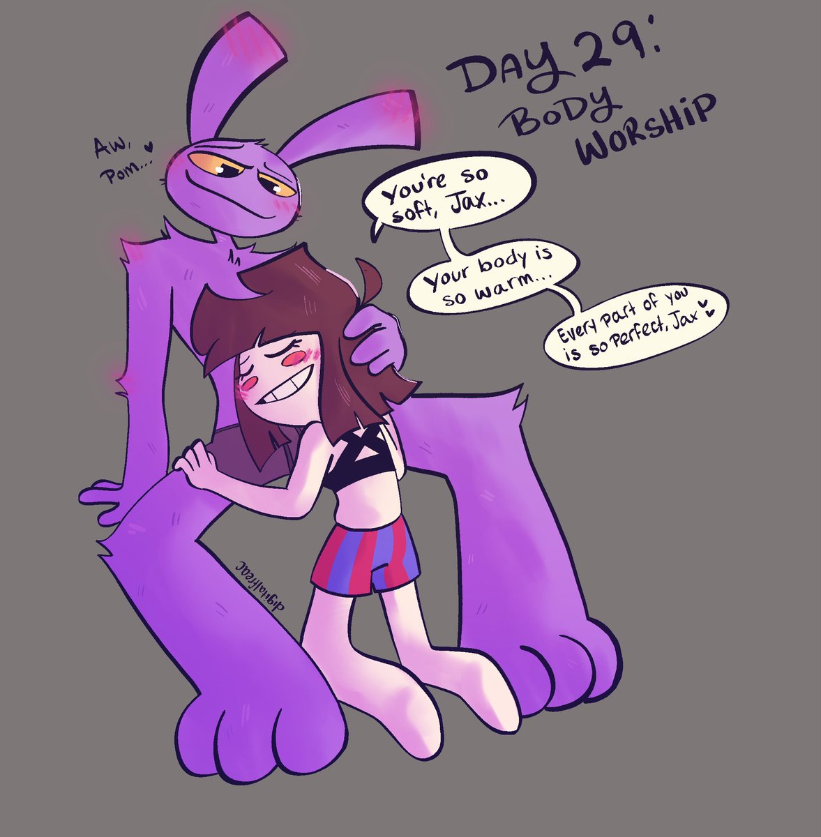 funbun #kinkvember day 29: body worship… something soft… to balance it out :3 BTW i’m doing 25 days of funbun in my patreon discord, join from my pinned! #funnybunnynsfw #tadcnsfw #genitalcircus