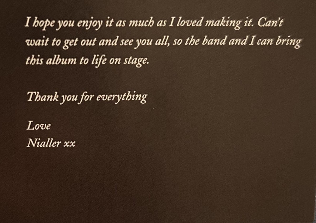 soap_114's tweet image. Something about the way Niall signs off all his album thanks makes me want to cry