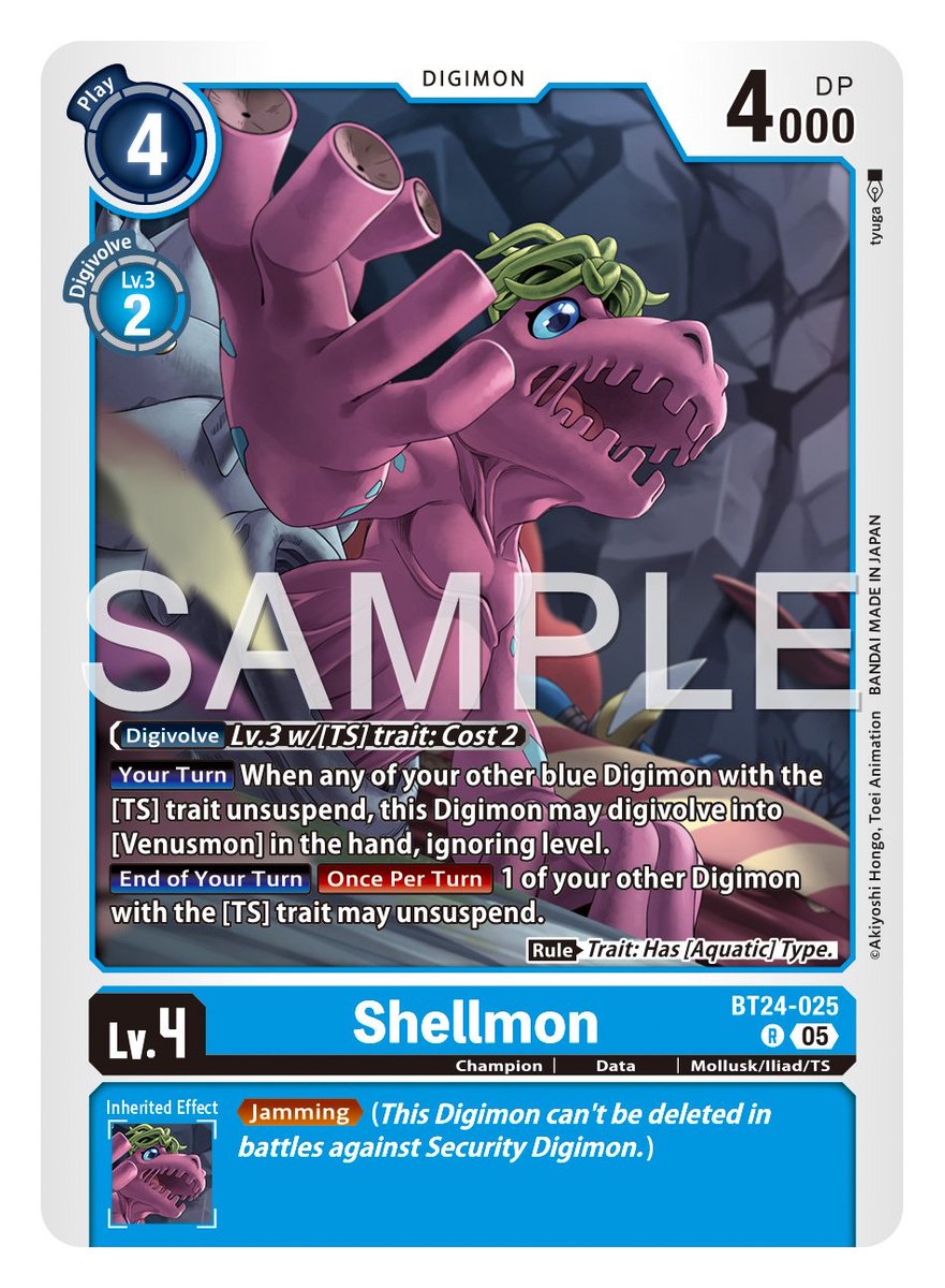 Digimon_Freaks's tweet image. ¡La carta de hoy es [BT24-025 Shellmon]!

BOOSTER #TIMESTRANGER [BT-24]
A la venta en enero de 2026.

#DigimonCardGame #DigimonTCG #Digimon