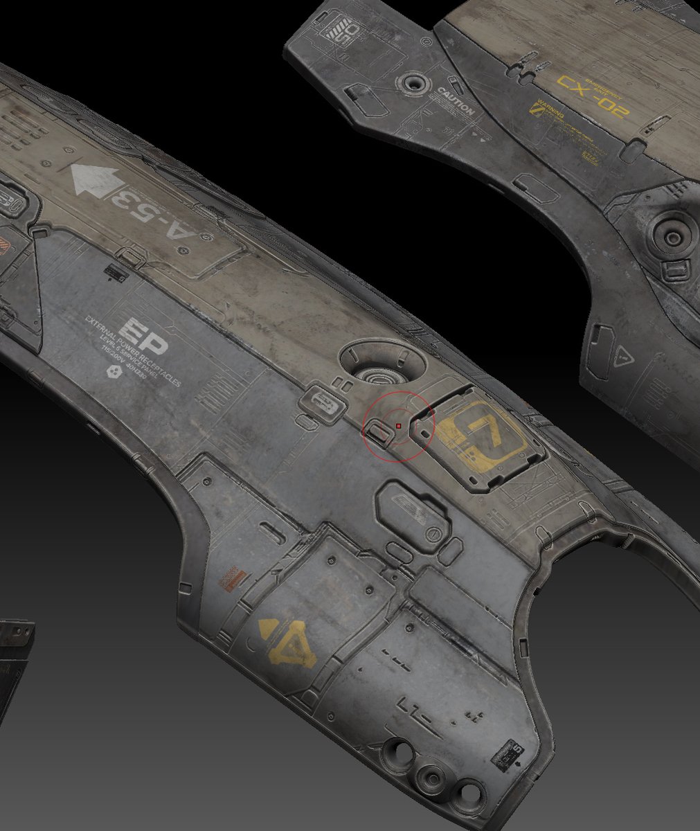 details for a vehicle hull sculpted in zbrush