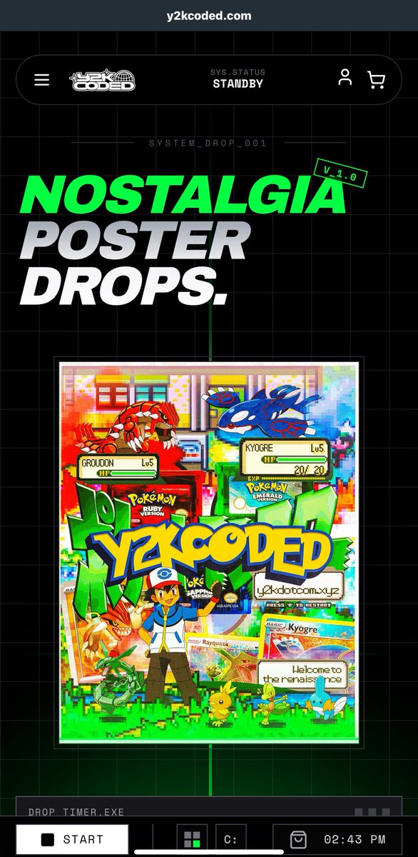 Brother  <a href="/gigagriff/">Griff</a>,

I have secured giga protein powder and I know others in the Y2K community are following suit. 

I’m asking for your support along with the rest of the giga chads to cop a premium limited nostalgia poster drop for <a href="/Y2K_DOTCOM/">Dotcom📟🌐</a> 

Purchase here-