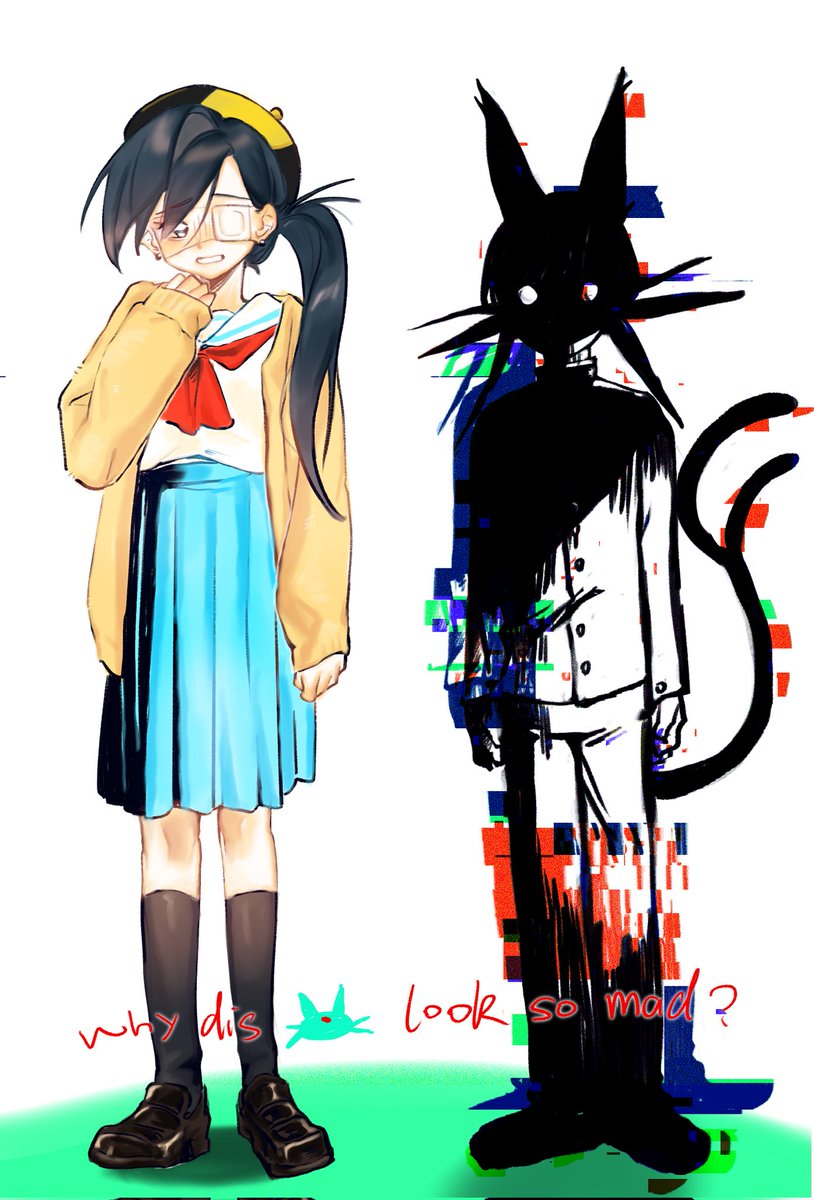 ouou1101's tweet image. #preventionofevolution
#猫又学妹暴走中 
~性转~
🐱学弟看起来好生气..