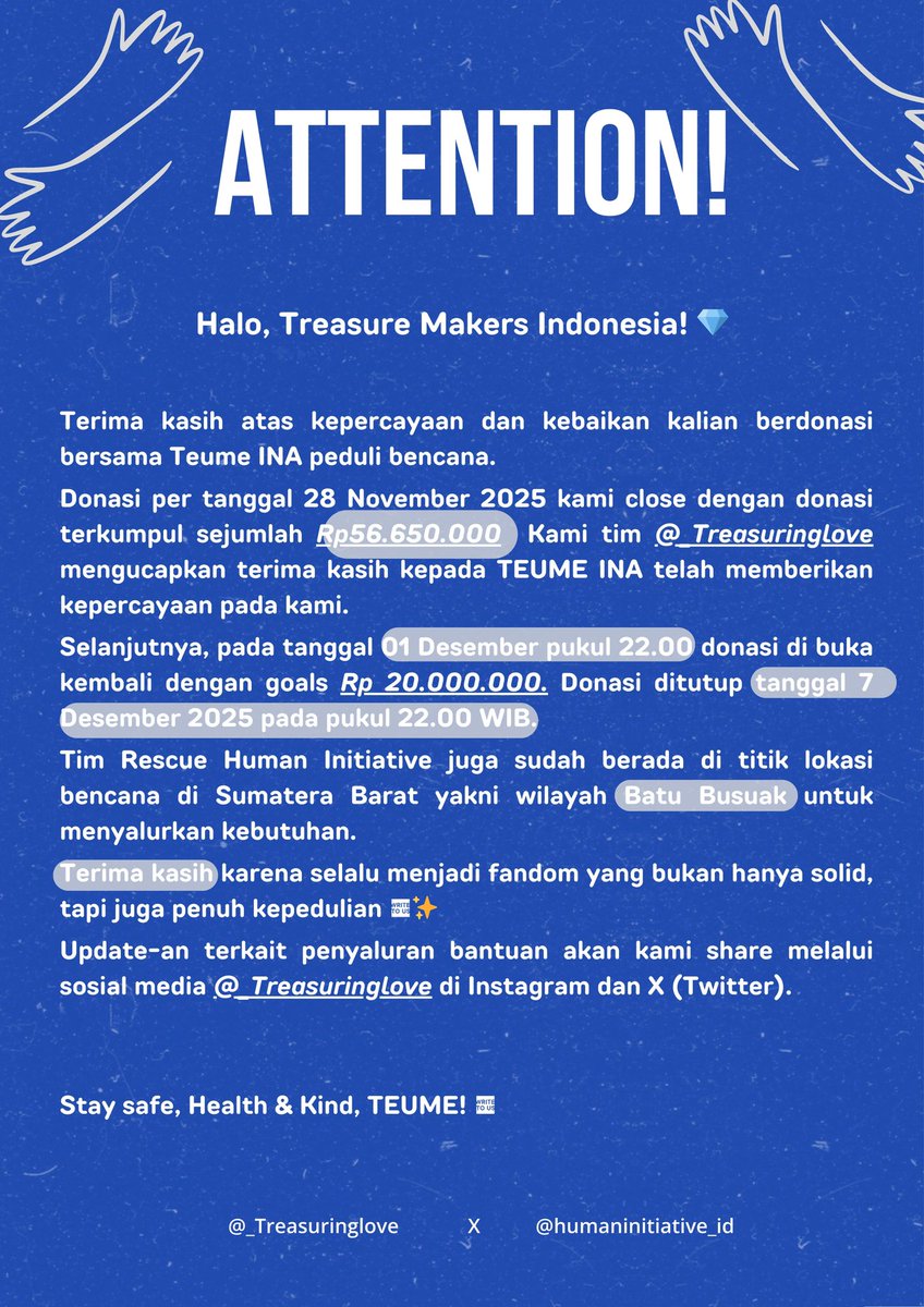 dunlicates's tweet photo. TEUME WE EXCEEDED OUR TARGET IDR 50 MILLION 😭 TYSM 💛

We will extend the period as ur advise
🎯IDR 70 Million
⏳7/12 10 PM

DONATE HERE⬇️
https://t.co/aTlKLRhCx7

📲 https://t.co/WiYWQsdgAl

The aid has been distributed to disaster victims at West Sumatera
#TeumeINAforSumatera https://t.co/CcSBURECRZ