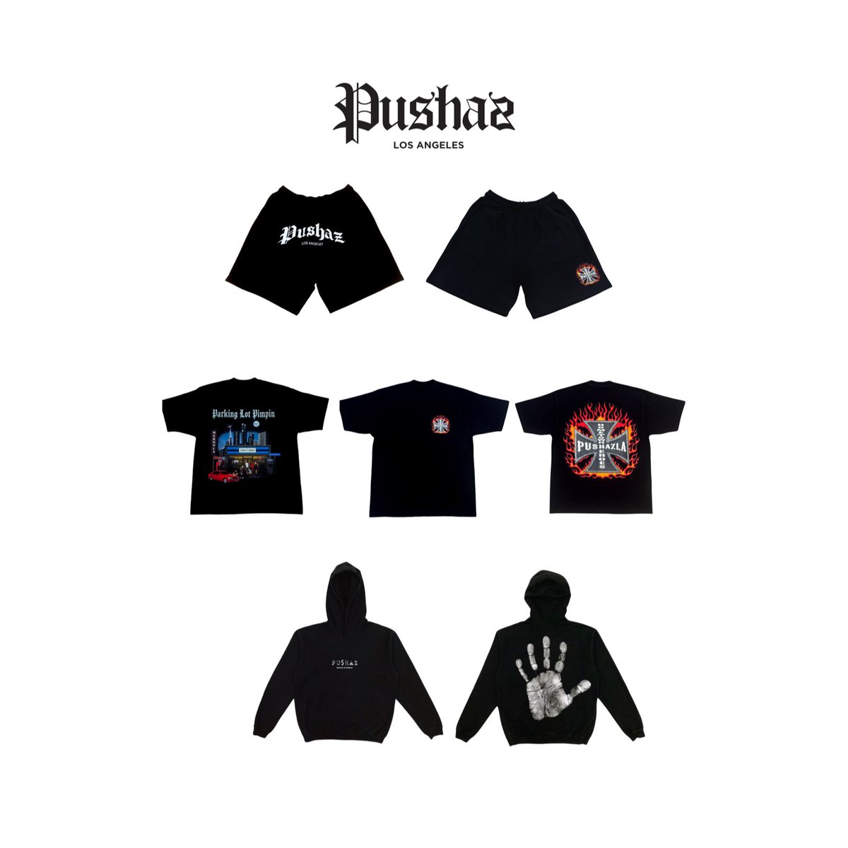 PushazLA's tweet image. Cyber Monday sale now live! 40% off everything on the website. AUTOMATICALLY APPLIED AT CHECKOUT (NO CODE NEEDED)
Shop our most recent drop , plus some classics.
Pushazla.com/collections/all