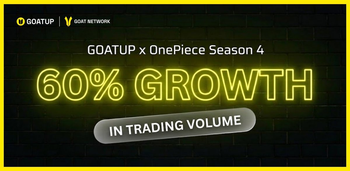 dark_ryno0's tweet photo. The @goatnetwork OnePiece season 4 campaign is ON and GOATUP is already booming.
Trading volume has jumped 60%, bringing more traders, deeper liquidity, and a Lucky Draw that spins nonstop every day.
When you trade on #GOATUP, you’re not just trading:
🔸 You earn GOATUP Mainnet Points
🔸 You earn One piece Points
🔸 And your trading volume turns into real rewards
Simple you trade, farm, and climb the leaderboard while Season 4 heats up.
#GOATNetwork #OnepieceS4 #S4