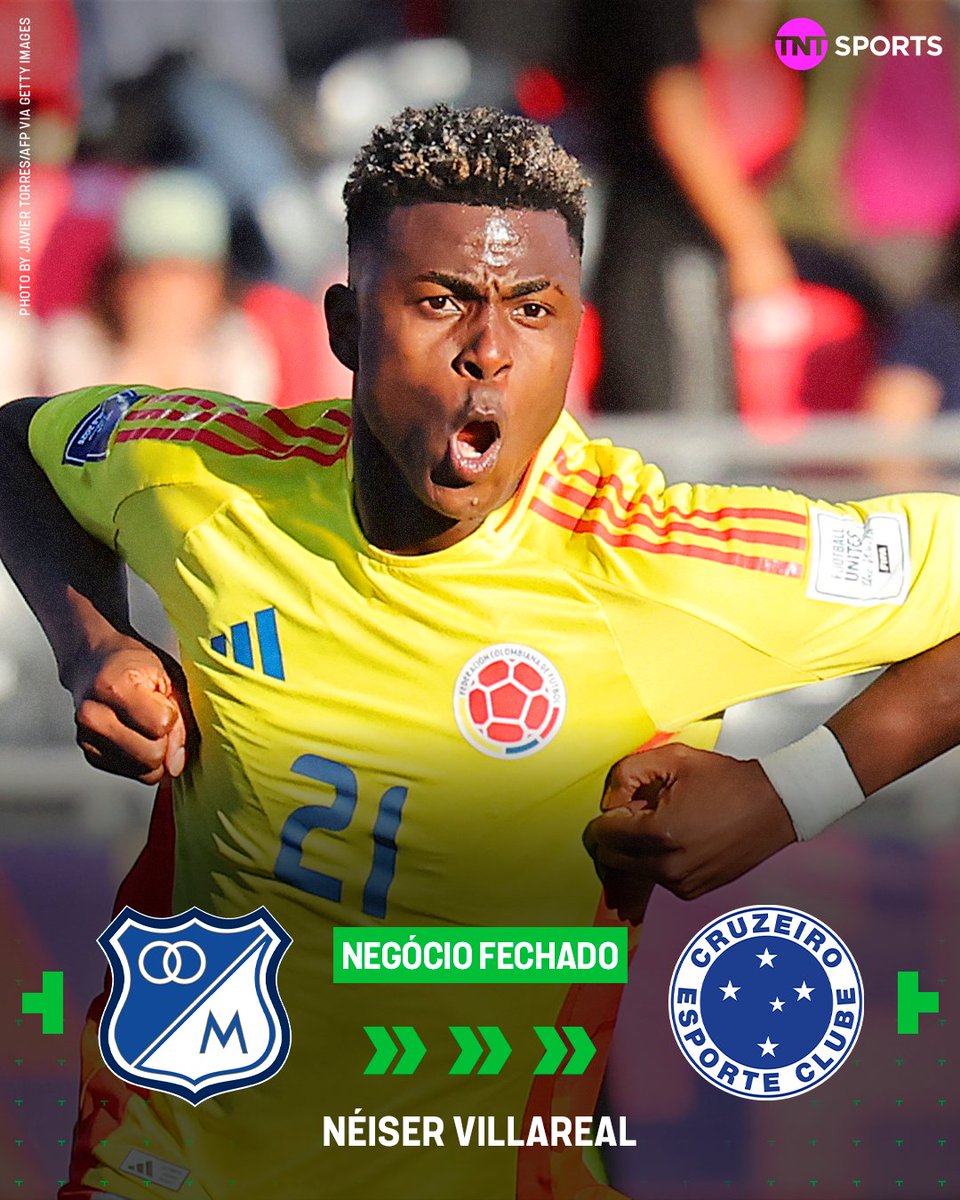 TNTSportsBR's tweet image. O CABULOSO JÁ TEM REFORÇO PARA 2026! 🦊 O Cruzeiro anunciou a contratação de Néiser Villareal para a próxima temporada. Ele foi o artilheiro e destaque do último mundial sub-20, pela Colômbia! #FutebolBrasileiro #Transferências