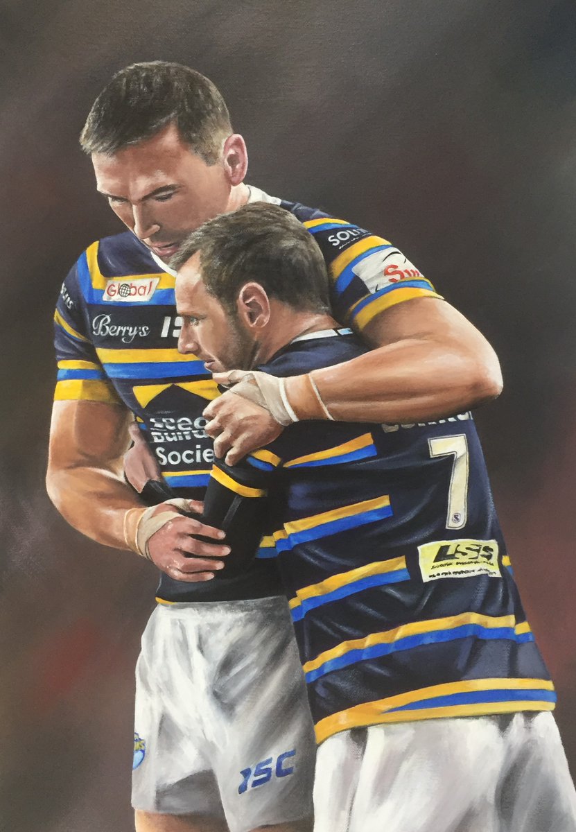 armleyartist's tweet image. Good luck to Kevin Sinfield as he sets out on his latest 7in7 challenge for MND. These are just some of the artworks that I&apos;ve painted of Kev and Rob Burrow to raise funds for MND. Cheers. #kevinsinfield #7in7Together #sirkev #MND #Rugby #rugbyleague #robburrow #7in7 #Extramile