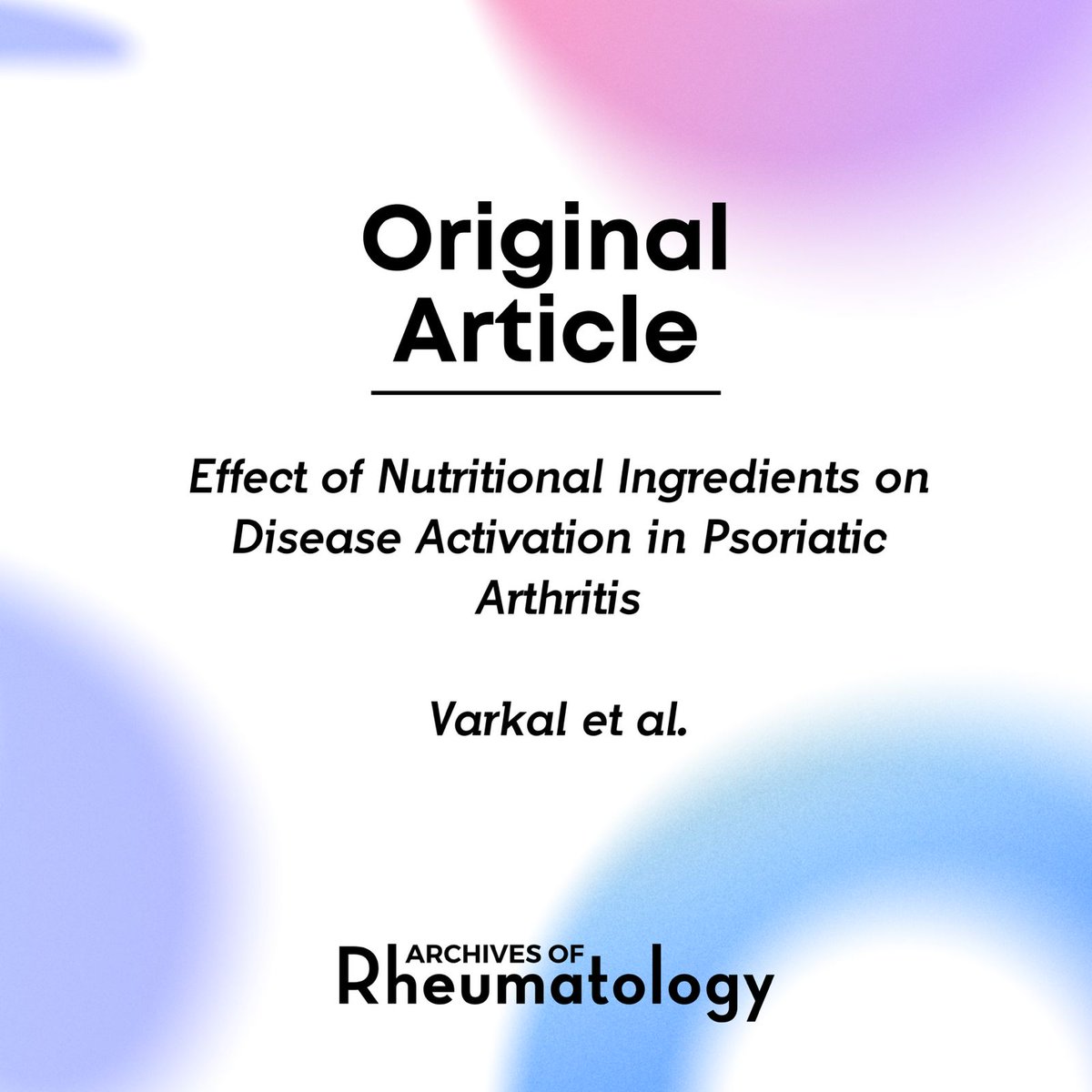 ArchofRheum's tweet photo. Latest issue has been released. Have you seen the article by Varkal et al.? 
https://t.co/ff1I9gSqbB https://t.co/rsrK7gnquz
