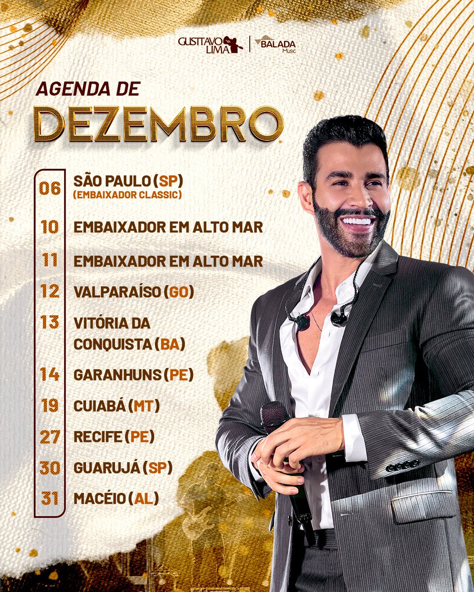 BEM-VINDO DEZEMBRO!! A agenda do mês já está disponível!! Confira as cidades pelas quais vou percorrer em dezembro. Onde nos encontraremos? 🏛️ 

#AgendadoEmbaixador #Dezembro