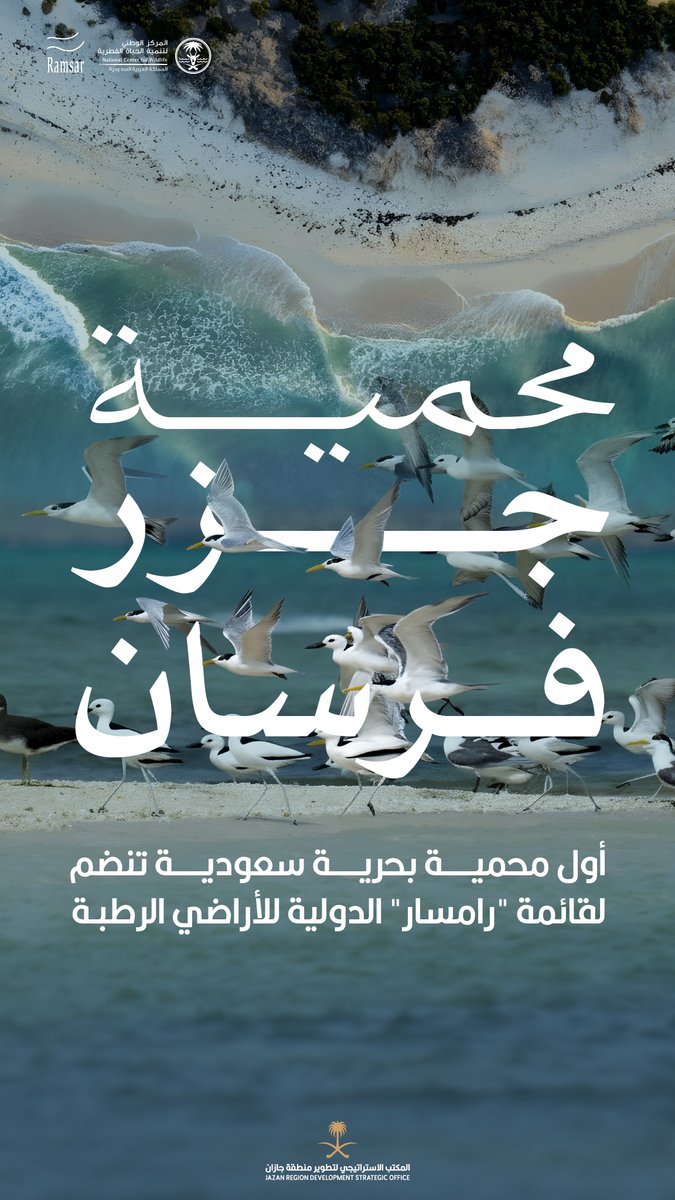 محمية جزر فرسان في منطقة #جازان أول محمية بحرية سعودية تنضم لقائمة "رامسار" الدولية للأراضي الرطبة، مما يجسد هذا الإدراج التزام المملكة بصون بيئاتها الطبيعية وتنوعها الأحيائي. 

#المكتب_الاستراتيجي_لتطوير_جازان