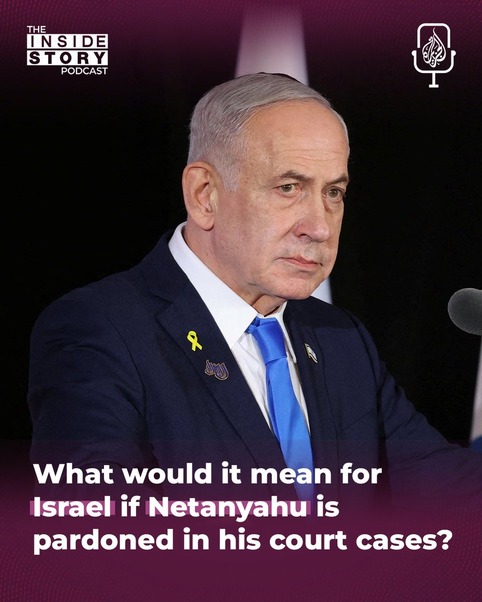 Benjamin Netanyahu has asked for a presidential pardon to end his criminal prosecution. 

He says it will unite the public but critics say he's driving further division.

🎧 #InsideStory spoke with <a href="/perry_dan/">Dan Perry</a>, <a href="/nevegordon/">Neve Gordon</a> and <a href="/UberPollster/">Mitchell Barak</a>: aj.audio/InsideStory