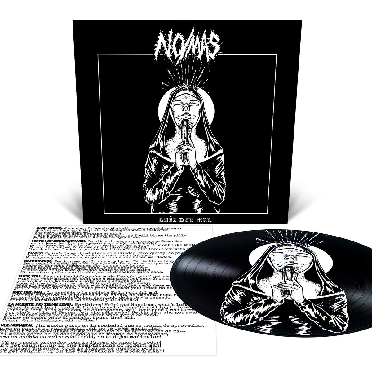 hpgd666's tweet photo. Up now for pre-order, coming Dec. 19th!
NO/MÁS "Raíz Del Mal" LP
Order at https://t.co/uD3Q6Frugm
#nomas #nomasgrind #grindcore #hardcore #hpgd #pigdestroyer #insectwarfare #assuck #napalmdeath #nails #bandit #internalrot #jarheadfertilizer @revdanwilson https://t.co/j7qLXyqUEm