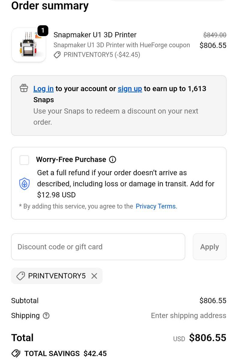 TechJeeper's tweet image. The Black Friday and Cyber Monday deals are almost wrapping up!  There&apos;s still a chance to get the @snapmaker U1 for the same price as the Kickstarter backers - using code PRINTVENTORY5 and my affiliate link - Snapmaker.techjeeper.com