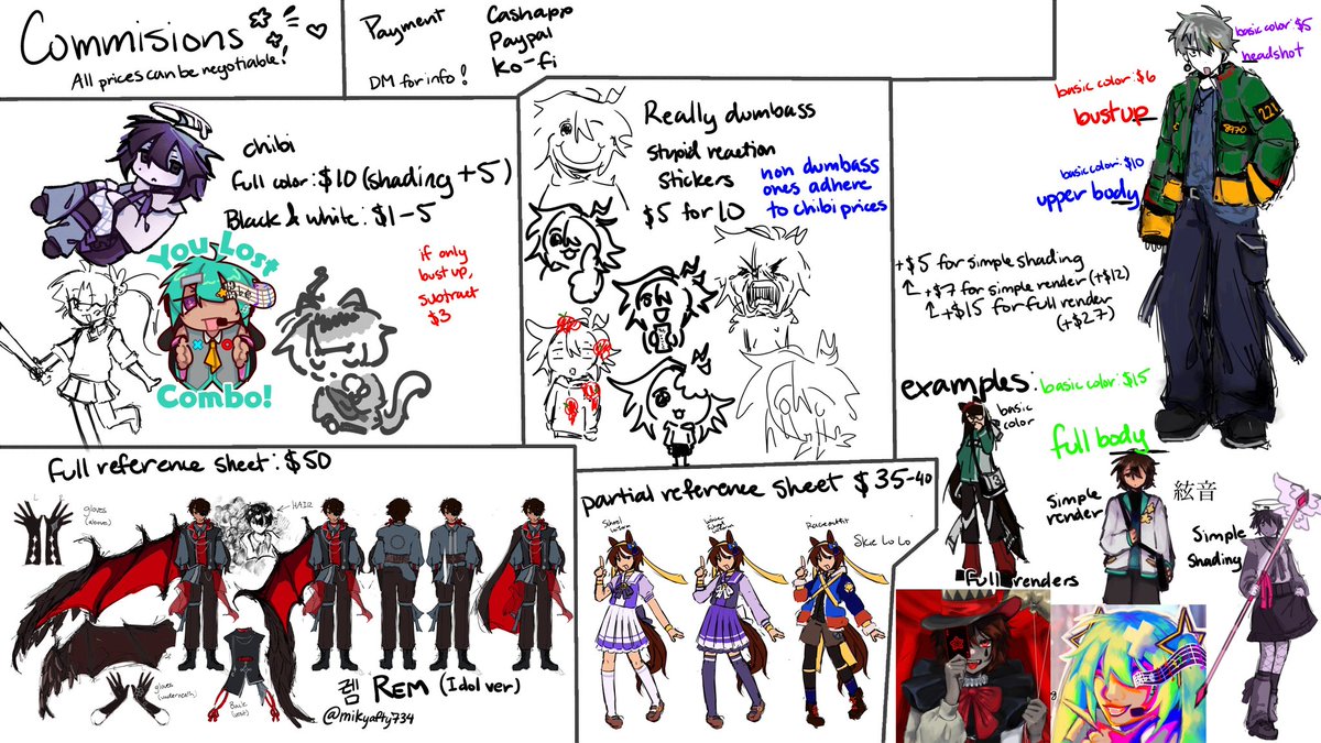 mikyafty734's tweet photo. hi and welcome to my scuffed ahh commission sheet

#ArtCommisions https://t.co/JadTzrOYCN