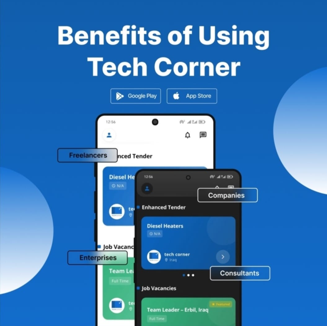 techcorneriraq's tweet photo. Benefits of using Tech Corner
The many benefits of using Tech Corner to find the right tender, job opportunities and the right candidate.

🌐 Web: https://t.co/f8POtNWWTa
📱 Android: https://t.co/SGB02e8gq1
🍏 IOS: https://t.co/Cjpe66frIO

#Techcorner https://t.co/EpLKBC7J8i