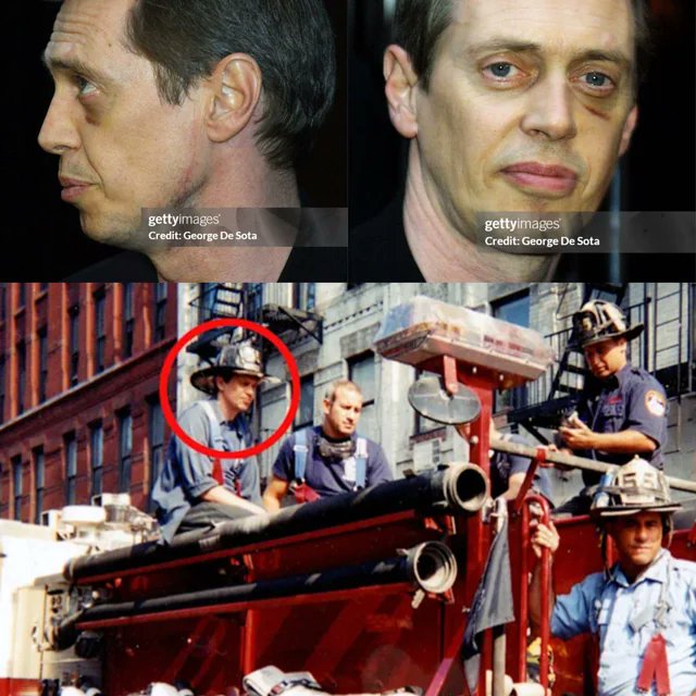 historyinmemes's tweet image. In 2001, Steve Buscemi was stabbed several times breaking up a bar fight – 5 months later, he volunteered as a firefighter in 9/11
