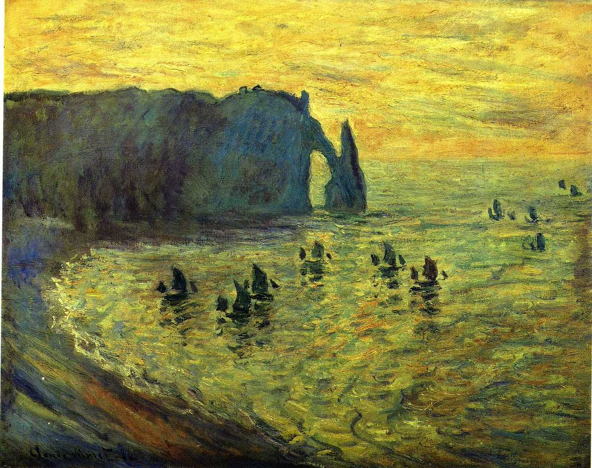 The Cliffs at Etretat - 1886 #artbots #monet