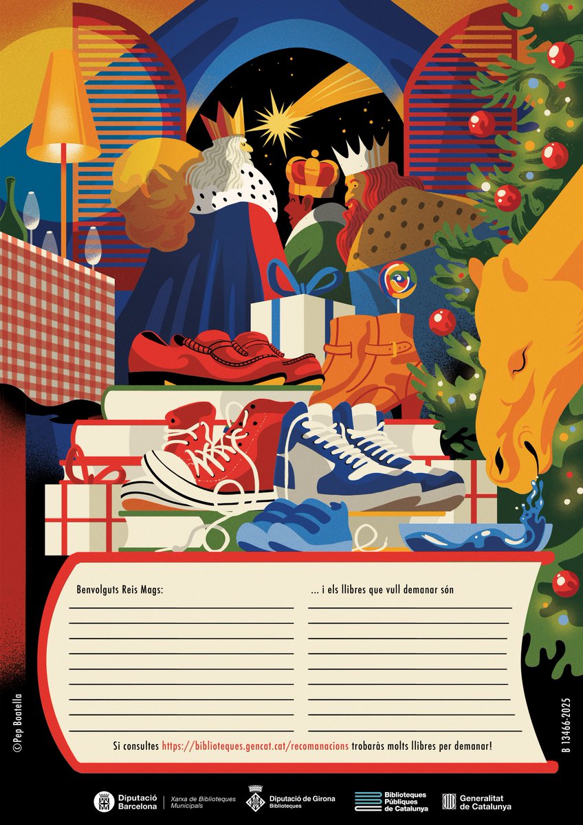 bibliotequescat's tweet image. 👑📚 Ja van arribant les cartes als reis a les #bibliotequescat!

🖌 Aquest any, amb la màgia gràfica de @PepBoatella

🌟Moltes gràcies, Pep! 

@cultura_cat @gencat @bcn_ajuntament @bibliotequesXBM @bibliotequestgn @bibliotequeslle @bibgirona @CentralEbre